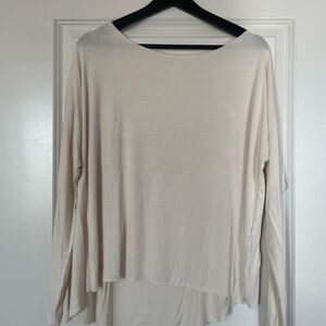 Susy Mix Elegant Cream Long Sleeve Top